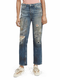 Scotch & Soda The Sky Straight Leg Distressed Jeans