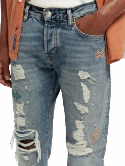 Scotch & Soda The Ralston Premium Organic Regular Slim Fit Jeans - Space Race -Scotch & Soda 167176 Space 20Race NHD DTL3