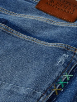 Scotch & Soda The Dean Loose Tapered-Fit Patchwork Jeans -Scotch & Soda 167190 Innovate 20Blue DTL6