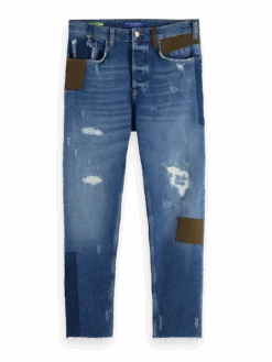 Scotch & Soda The Dean Loose Tapered-Fit Patchwork Jeans -Scotch & Soda 167190 Innovate 20Blue FNT