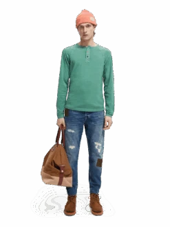 Scotch & Soda The Dean Loose Tapered-Fit Patchwork Jeans -Scotch & Soda 167190 Innovate 20Blue MDL FNT