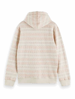 Scotch & Soda Striped Brushed Felpa Hoodie -Scotch & Soda 167216 Ecru 20Melange BCK