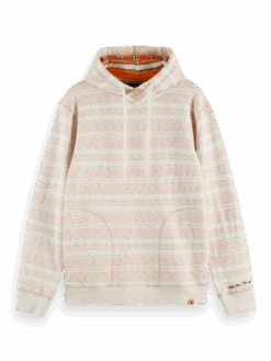 Scotch & Soda Striped Brushed Felpa Hoodie -Scotch & Soda 167216 Ecru 20Melange FNT
