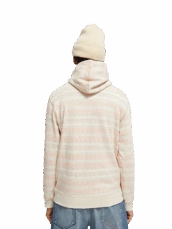 Scotch & Soda Striped Brushed Felpa Hoodie -Scotch & Soda 167216 Ecru 20Melange MDL BCK
