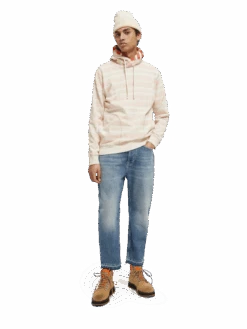 Scotch & Soda Striped Brushed Felpa Hoodie -Scotch & Soda 167216 Ecru 20Melange MDL FNT