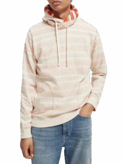 Scotch & Soda Striped Brushed Felpa Hoodie