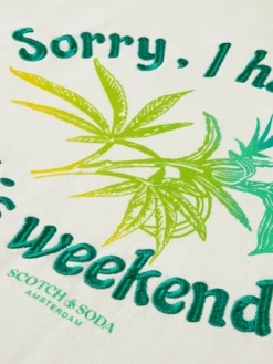 Scotch & Soda Organic Cotton Crewneck Artwork Sweatshirt -Scotch & Soda 167217 Ecru DTL6