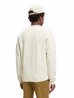 Scotch & Soda Organic Cotton Crewneck Artwork Sweatshirt -Scotch & Soda 167217 Ecru MDL BCK