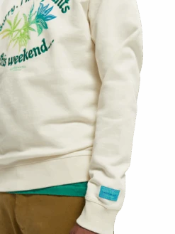 Scotch & Soda Organic Cotton Crewneck Artwork Sweatshirt -Scotch & Soda 167217 Ecru MDL DTL1
