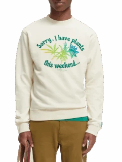 Scotch & Soda Organic Cotton Crewneck Artwork Sweatshirt