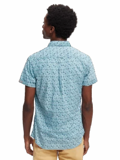 Scotch & Soda Printed Poplin Short Sleeved Shirt -Scotch & Soda 167294 Combo 20C MDL BCK