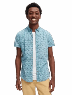 Scotch & Soda Printed Poplin Short Sleeved Shirt -Scotch & Soda 167294 Combo 20C MDL CRP