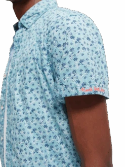 Scotch & Soda Printed Poplin Short Sleeved Shirt -Scotch & Soda 167294 Combo 20C MDL DTL1