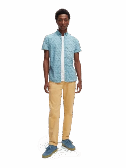 Scotch & Soda Printed Poplin Short Sleeved Shirt -Scotch & Soda 167294 Combo 20C MDL FNT