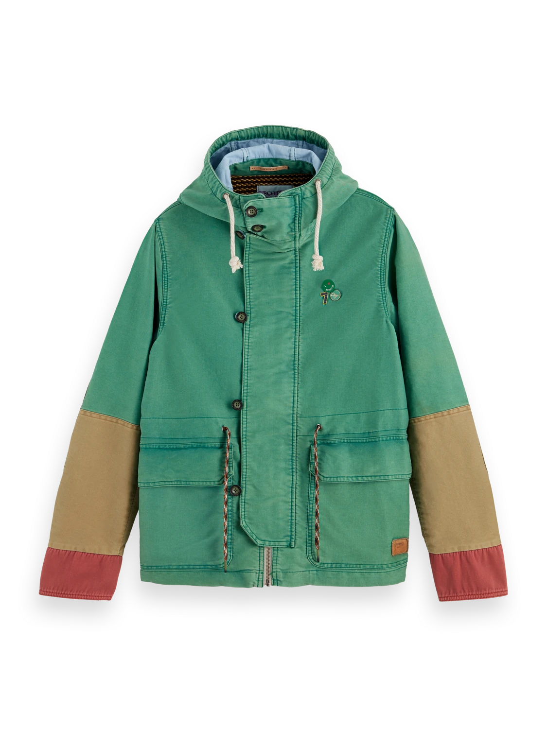 Scotch & Soda Organic Washed Colour Block Hooded Jacket 11 Scotch & Soda Organic Washed Colour Block Hooded Jacket - Image 9