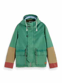 Scotch & Soda Organic Washed Colour Block Hooded Jacket 23 Scotch & Soda Organic Washed Colour Block Hooded Jacket -Scotch & Soda 167309 Combo 20A FNT