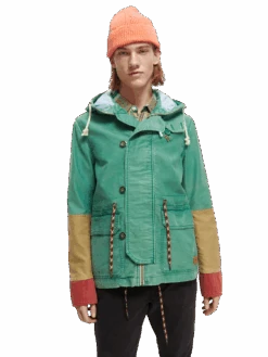 Scotch & Soda Organic Washed Colour Block Hooded Jacket 29 Scotch & Soda Organic Washed Colour Block Hooded Jacket -Scotch & Soda 167309 Combo 20A MDL CRP