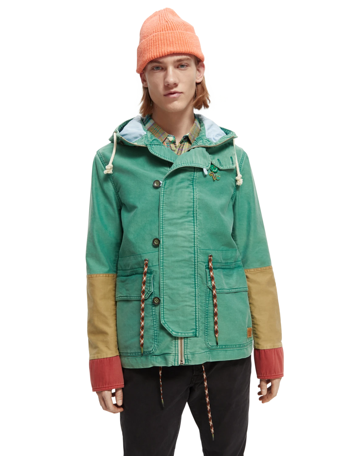 Scotch & Soda Organic Washed Colour Block Hooded Jacket 13 Scotch & Soda Organic Washed Colour Block Hooded Jacket - Image 11