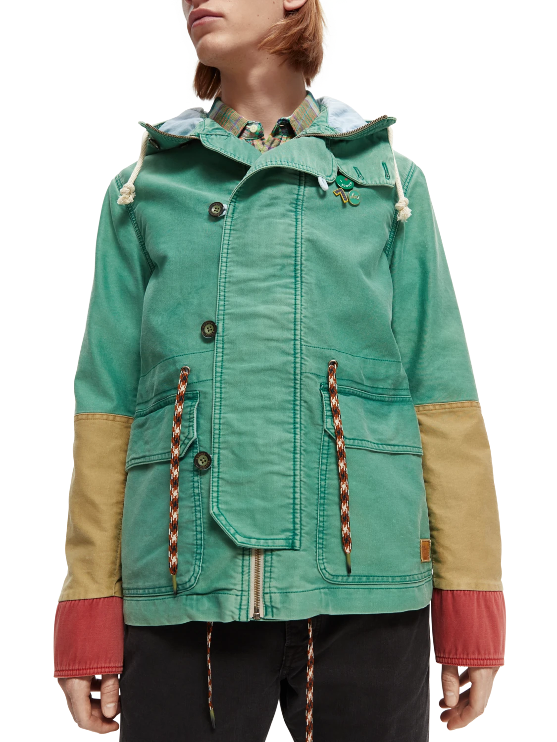 Scotch & Soda Organic Washed Colour Block Hooded Jacket 18 Scotch & Soda Organic Washed Colour Block Hooded Jacket - Image 16