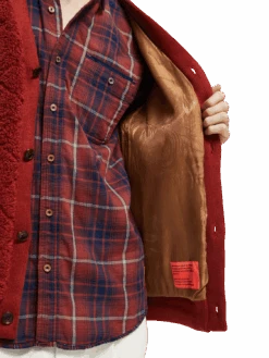 Scotch & Soda Teddy Cardigan -Scotch & Soda 167357 Red 20Earth MDL DTL2