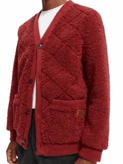 Scotch & Soda Teddy Cardigan -Scotch & Soda 167357 Red 20Earth MDL DTL3
