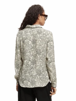Scotch & Soda Long-Sleeve Jacquard Shirt With Embroidered Trimming -Scotch & Soda 167822 Combo 20M MDL BCK