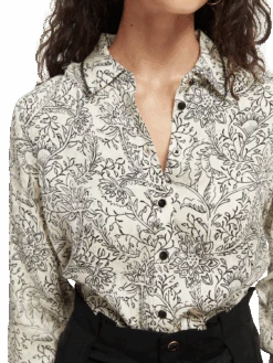 Scotch & Soda Long-Sleeve Jacquard Shirt With Embroidered Trimming -Scotch & Soda 167822 Combo 20M MDL DTL1