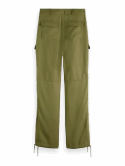 Scotch & Soda The Lara High-Rise Straight Leg Cargo Trousers -Scotch & Soda 167845 Army BCK