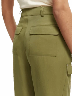 Scotch & Soda The Lara High-Rise Straight Leg Cargo Trousers -Scotch & Soda 167845 Army MDL DTL2