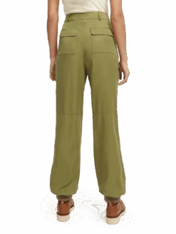 Scotch & Soda The Lara High-Rise Straight Leg Cargo Trousers -Scotch & Soda 167845 Army NHD BCK