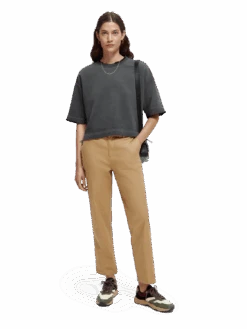 Scotch & Soda Boxy-Fit Organic Cotton Crewneck T-Shirt -Scotch & Soda 167858 Black MDL FNT