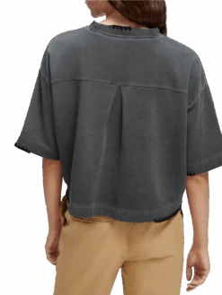 Scotch & Soda Boxy-Fit Organic Cotton Crewneck T-Shirt -Scotch & Soda 167858 Black NHD BCK