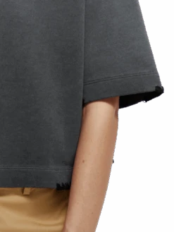 Scotch & Soda Boxy-Fit Organic Cotton Crewneck T-Shirt -Scotch & Soda 167858 Black NHD DTL1