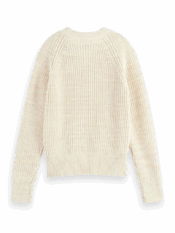 Scotch & Soda Knitted Raglan Sweater -Scotch & Soda 167936 Ecru 20Melange BCK