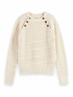 Scotch & Soda Knitted Raglan Sweater -Scotch & Soda 167936 Ecru 20Melange FNT
