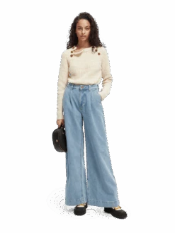 Scotch & Soda Knitted Raglan Sweater -Scotch & Soda 167936 Ecru 20Melange MDL FNT