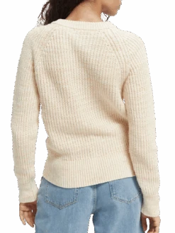 Scotch & Soda Knitted Raglan Sweater -Scotch & Soda 167936 Ecru 20Melange NHD BCK