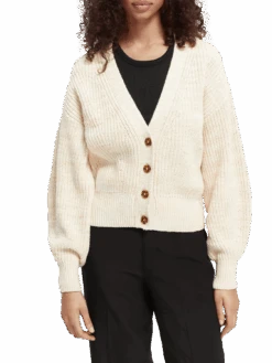 Scotch & Soda Knitted Puffy Sleeve Cardigan