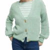 Scotch & Soda Fuzzy Boxy-Fit Knitted Cardigan -Scotch & Soda 167950 Aqua 20Green NHD CRP