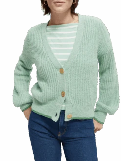 Scotch & Soda Fuzzy Boxy-Fit Knitted Cardigan