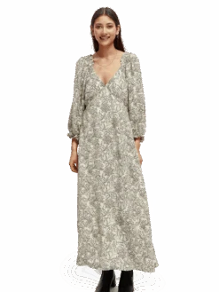 Scotch & Soda 3/4-Length Sleeve Maxi-Dress 25 Scotch & Soda 3/4-Length Sleeve Maxi-Dress -Scotch & Soda 167966 Combo 20M MDL CRP