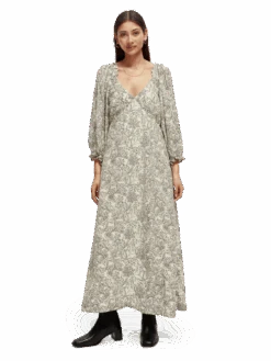 Scotch & Soda 3/4-Length Sleeve Maxi-Dress 27 Scotch & Soda 3/4-Length Sleeve Maxi-Dress -Scotch & Soda 167966 Combo 20M MDL FNT