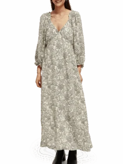 Scotch & Soda 3/4-Length Sleeve Maxi-Dress