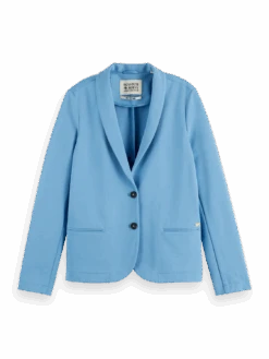 Scotch & Soda Shawl Revers Blazer -Scotch & Soda 168016 Quilt 20Blue FNT