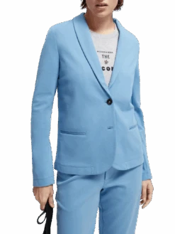 Scotch & Soda Shawl Revers Blazer -Scotch & Soda 168016 Quilt 20Blue NHD DTL1