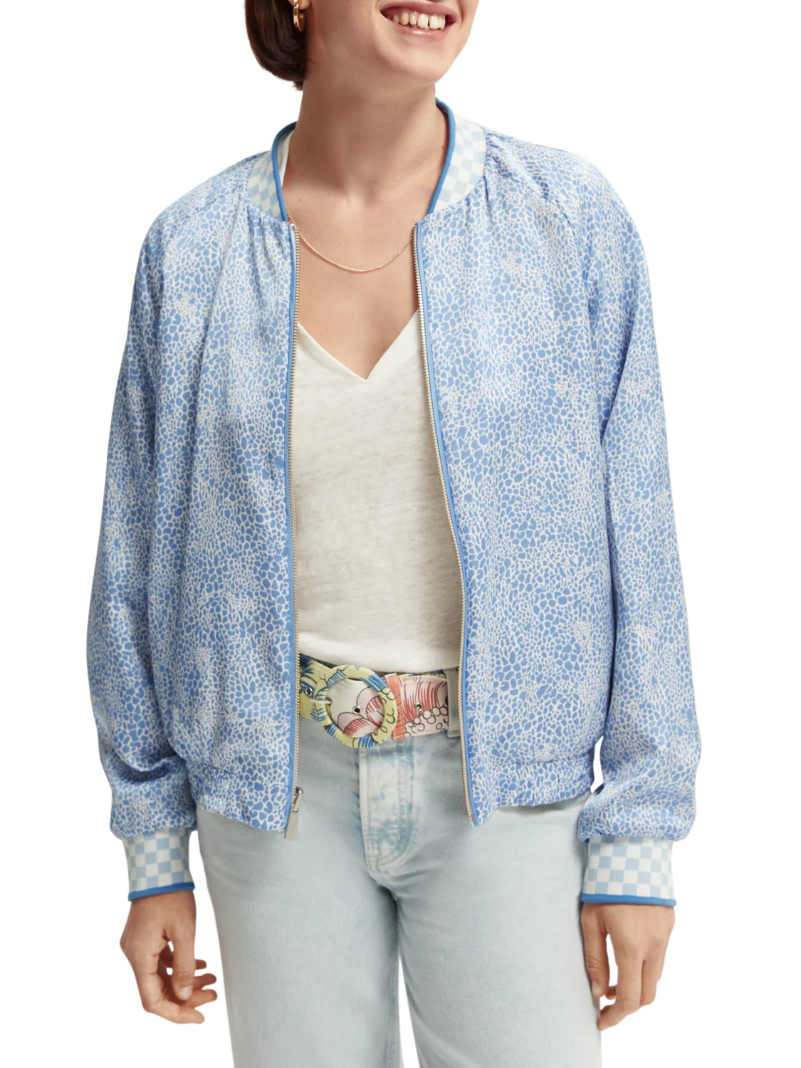 Scotch & Soda Printed Seersucker Bomber 3 Scotch & Soda Printed Seersucker Bomber