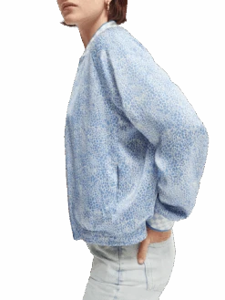 Scotch & Soda Printed Seersucker Bomber 24 Scotch & Soda Printed Seersucker Bomber -Scotch & Soda 168400 Combo 20N NHD SDE