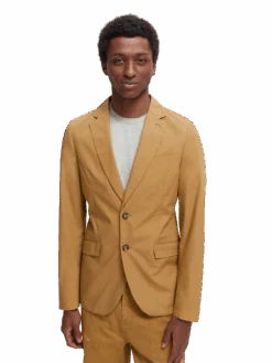 Scotch & Soda Single-Breasted Poplin Blazer 25 Scotch & Soda Single-Breasted Poplin Blazer -Scotch & Soda 168482 Moon 20Sand MDL CRP