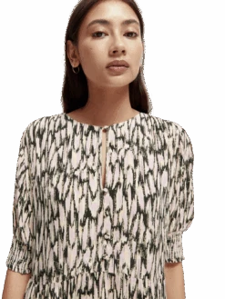 Scotch & Soda Short Sleeved Tiered Maxi Dress 26 Scotch & Soda Short Sleeved Tiered Maxi Dress -Scotch & Soda 168531 Combo 20R MDL DTL1