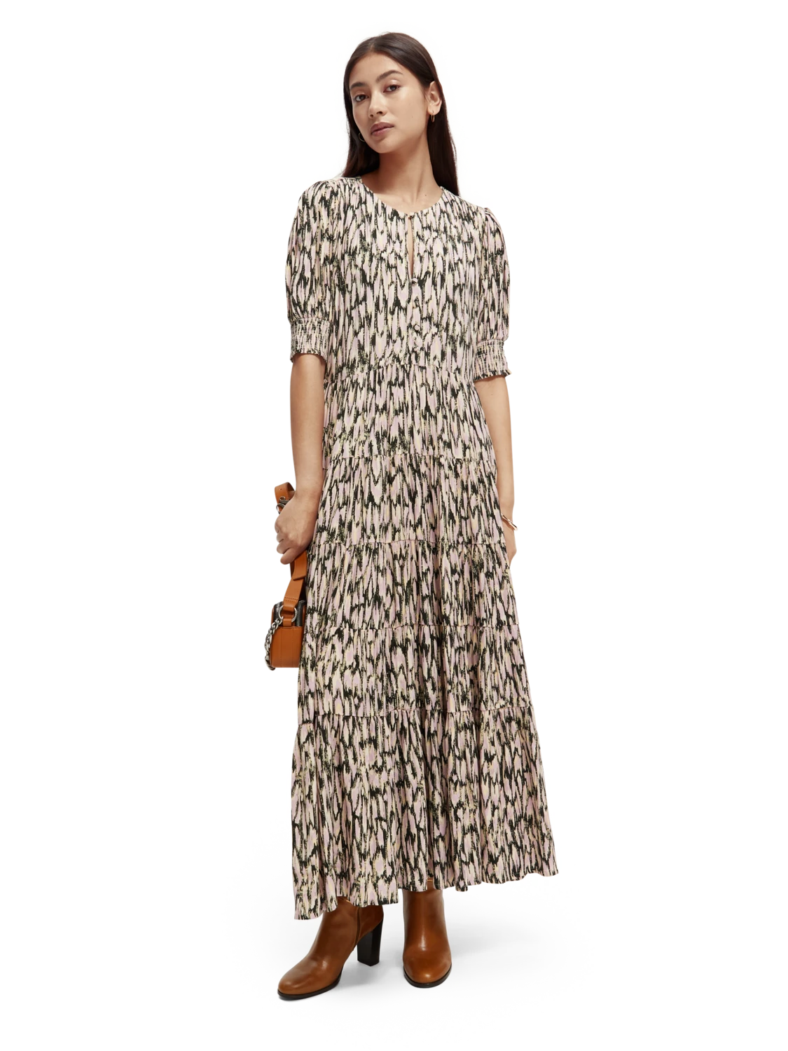 Scotch & Soda Short Sleeved Tiered Maxi Dress 14 Scotch & Soda Short Sleeved Tiered Maxi Dress - Image 12